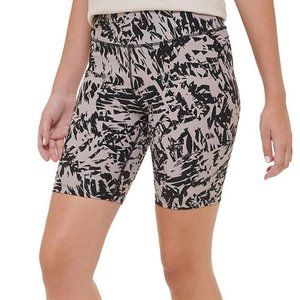 Calvin Klein Women's XS Shorts Logo 7" inseam Bike Short Black Taupe XS